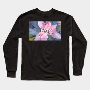 Poinsettia Watercolor with Joy Message Long Sleeve T-Shirt